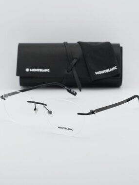 Montblanc MB0186O 001 Round Eyeglasses – Black 56mm